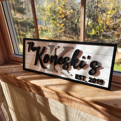 Personalized gift, 3D layered Family sign, Wooden sign, Wedding gift, Anniversary Gift, Bridal shower gift, Custom gift, Family sign - image1